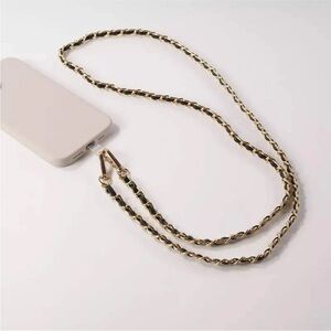 HELLO LUX NWT crossbody  faux leather gold chain phone strap